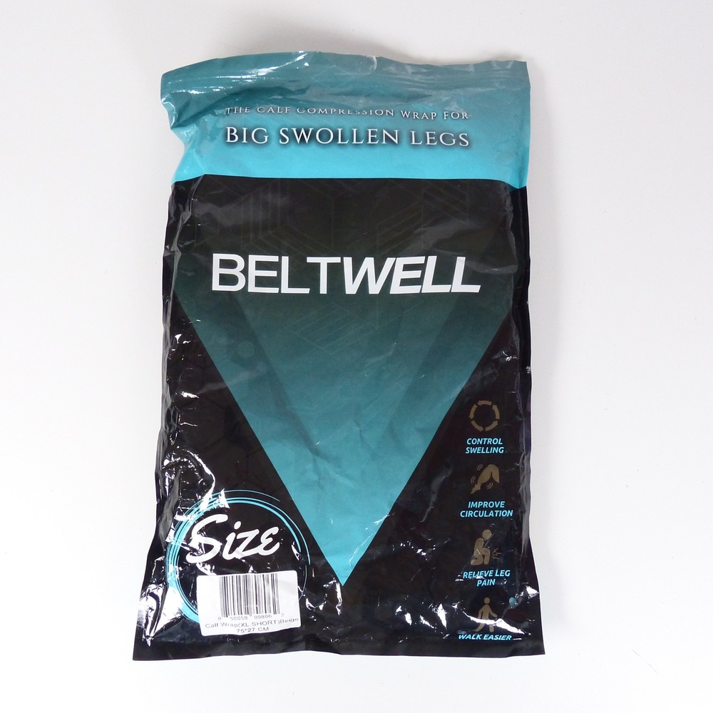 Beltwell BEIGE Short Calf Compression Wrap Neoprene XL 75x27cm Edema Support